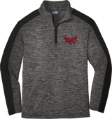 York Devils Youth PosiCharge  Electric Heather Colorblock 1/4-Zip Pullover